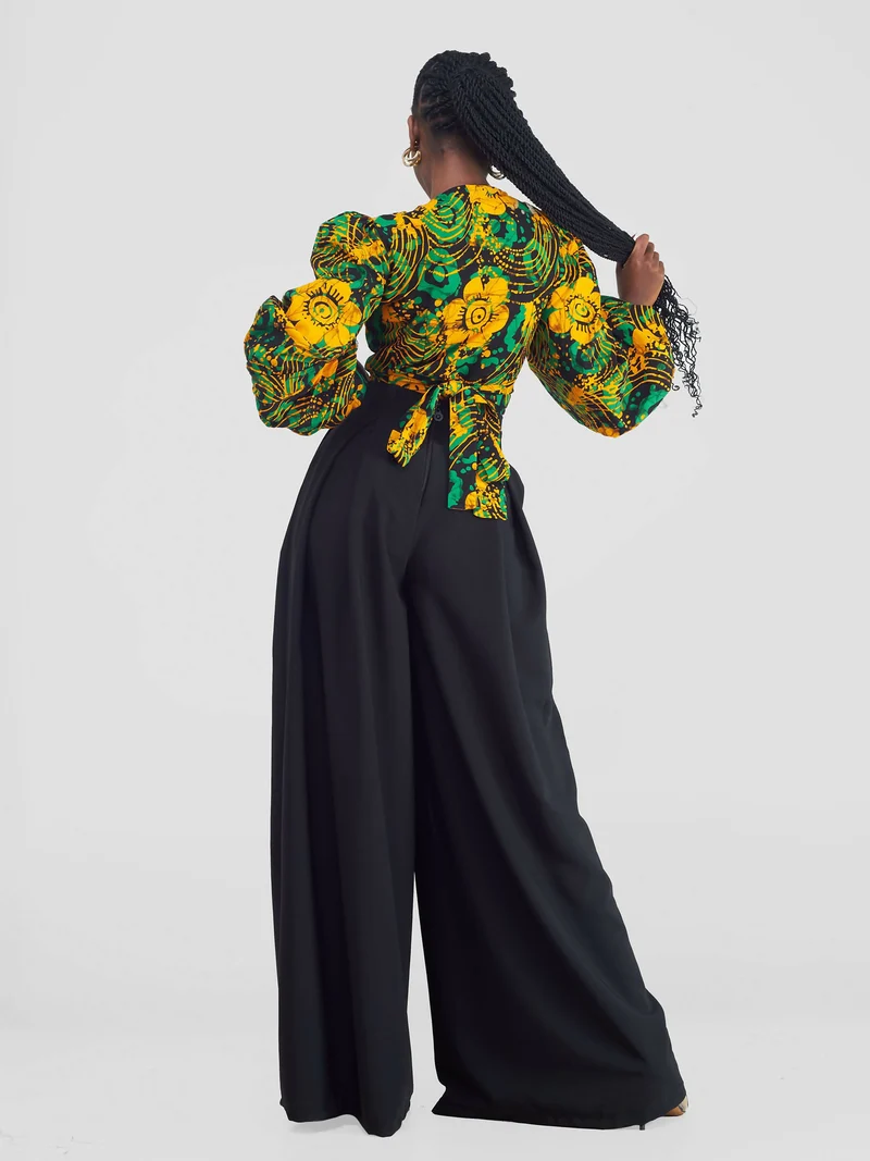 African Yuva Tulips Pants - Black