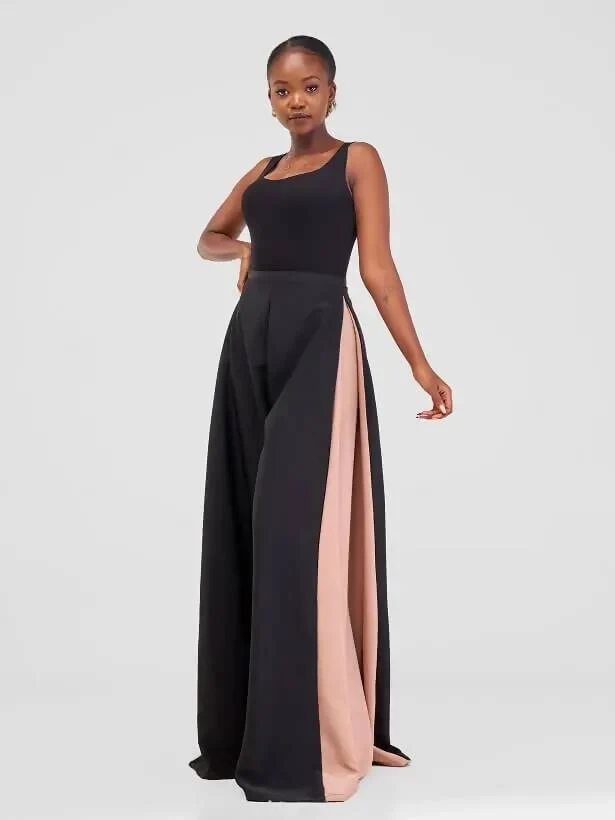 African Yuva Cinta Palazzo Pant - Black