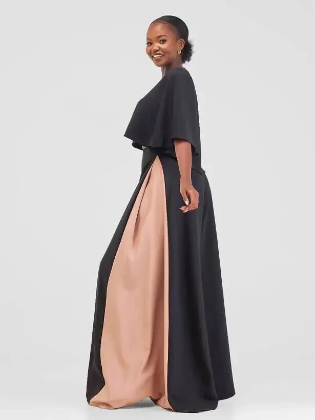 African Yuva Cinta Palazzo Pant - Black