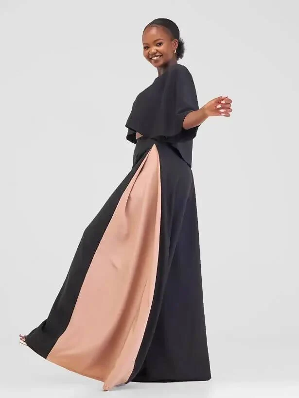 African Yuva Cinta Palazzo Pant - Black