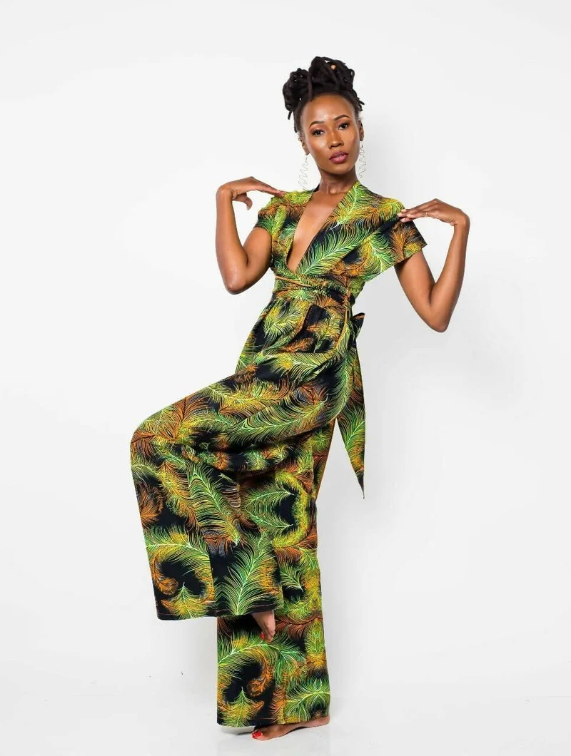 Olive Infinity Jumpsuit - Green Print