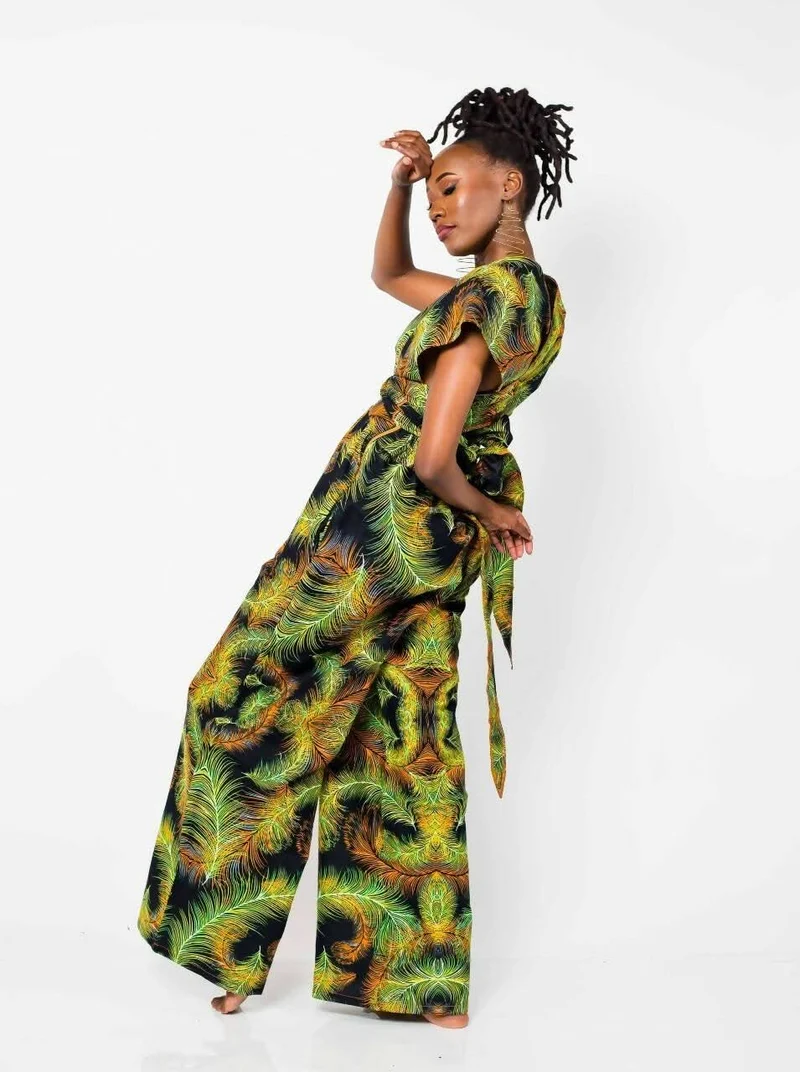 Olive Infinity Jumpsuit - Green Print