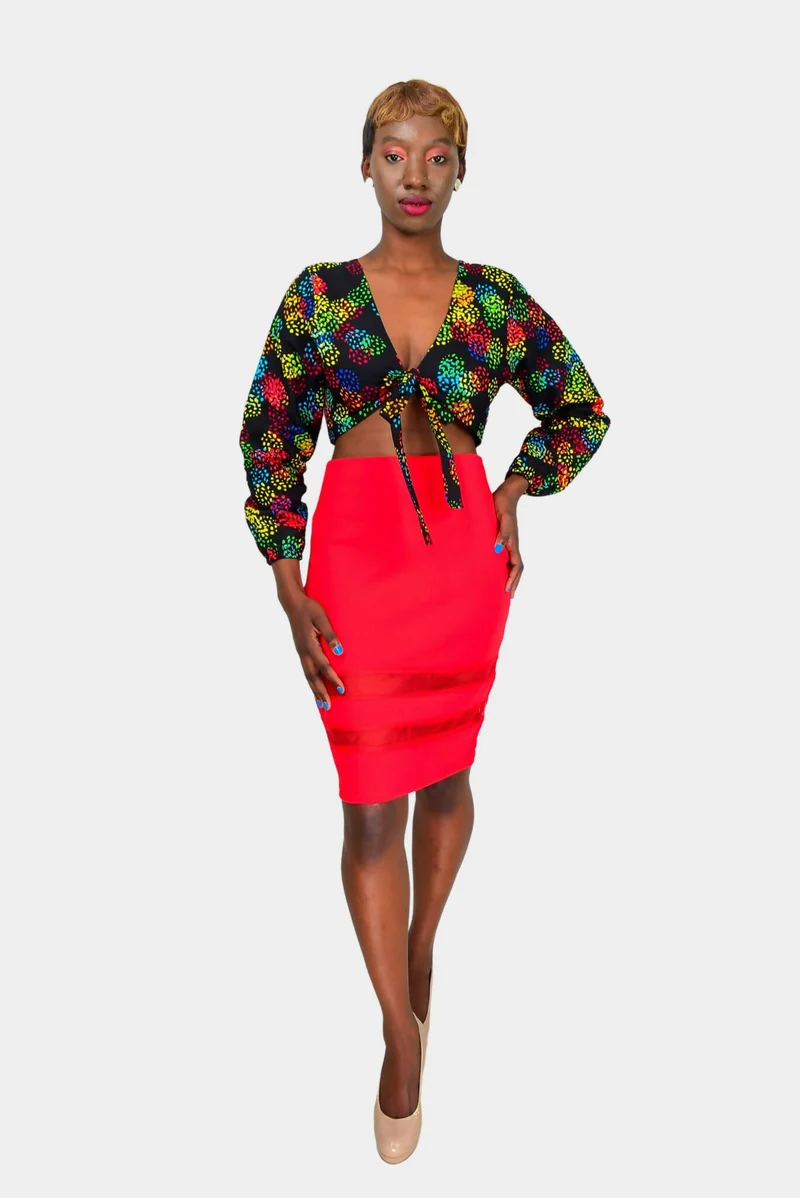 Da'joy Fashions Ponta Skirt - Red