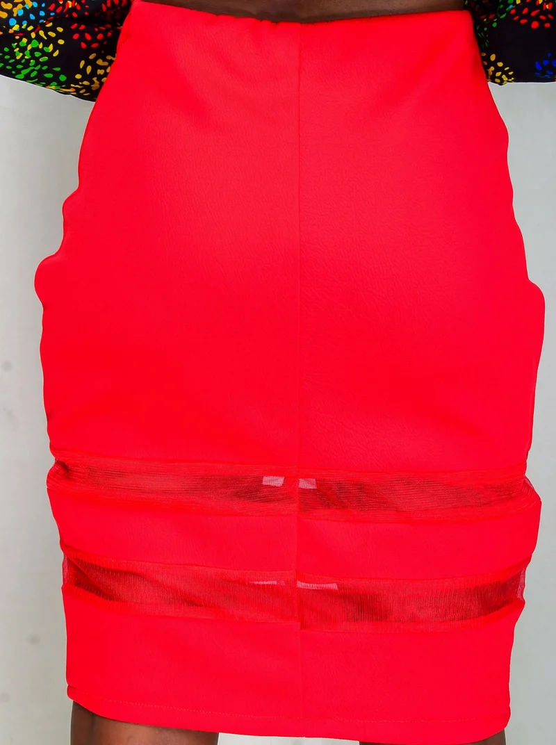 Da'joy Fashions Ponta Skirt - Red