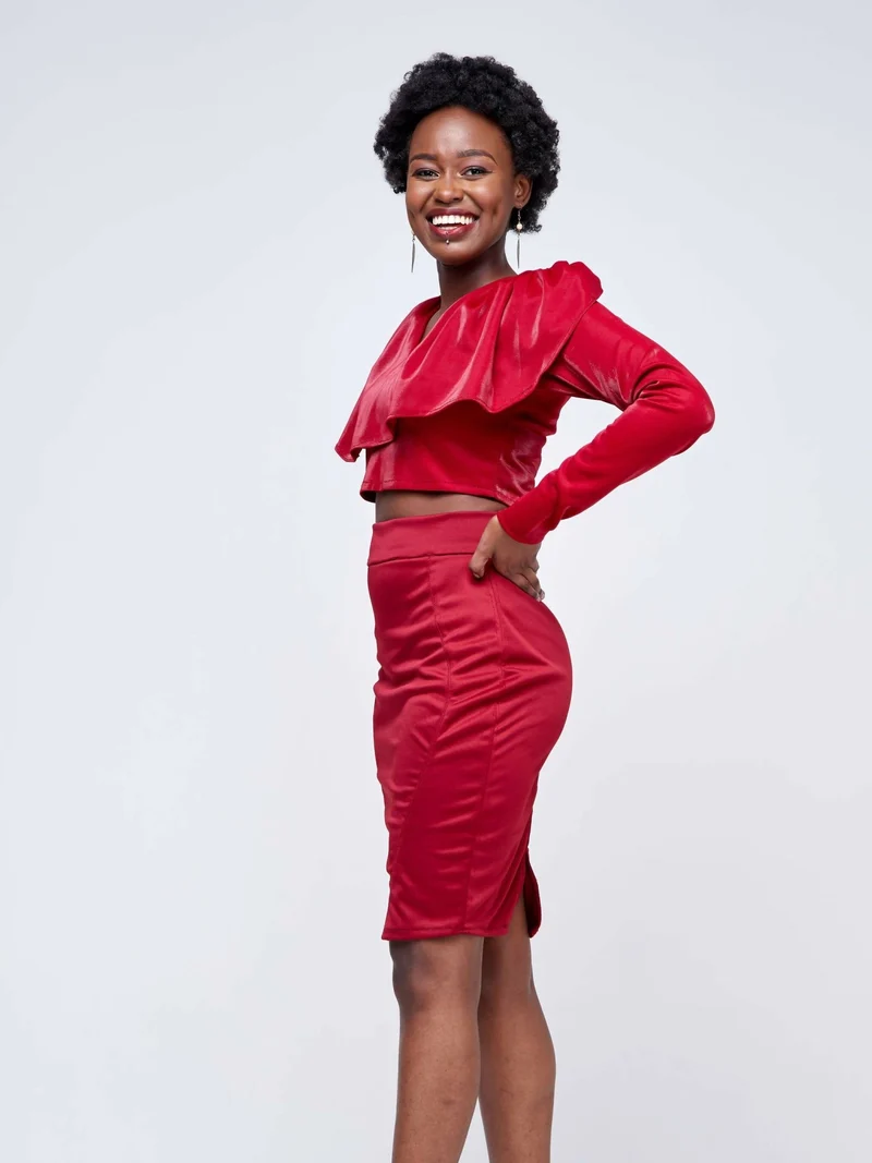 Da'joy Fashions Osiris Skirt Set - Maroon