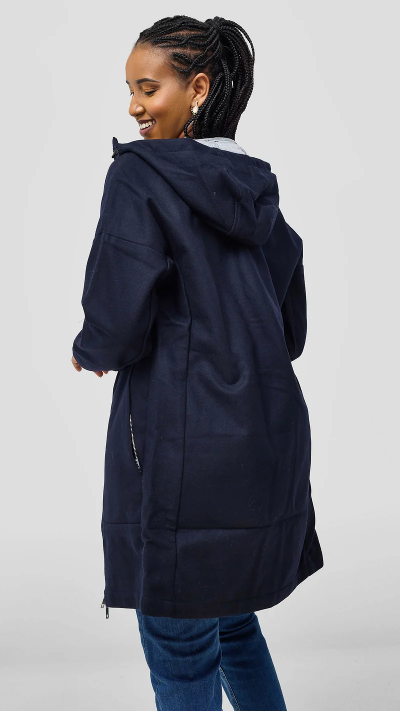 Tophad Closet Trench Coat - Navy Blue