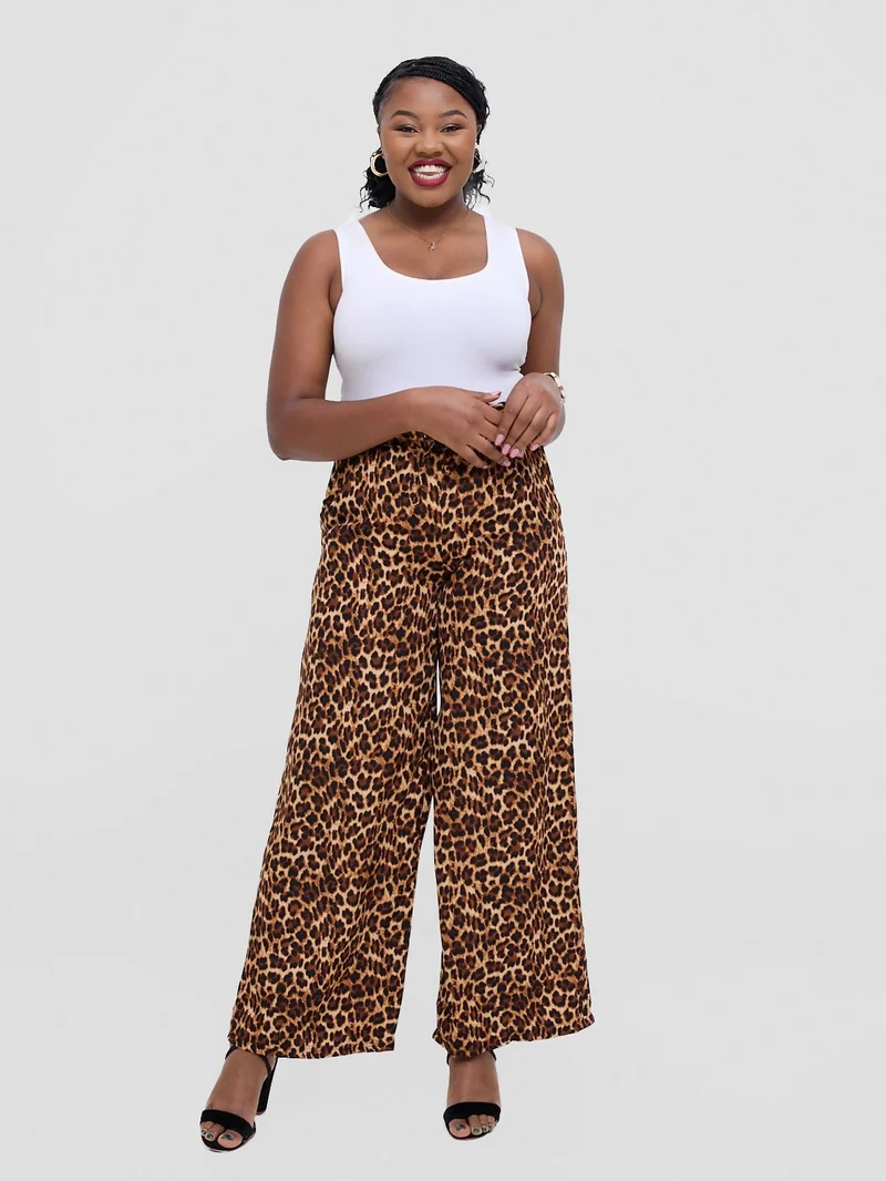 TimyT Urban Wear Bold Prowl Palazzo - Brown Print