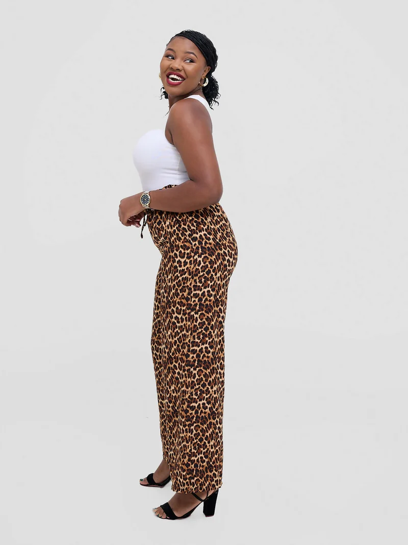 TimyT Urban Wear Bold Prowl Palazzo - Brown Print