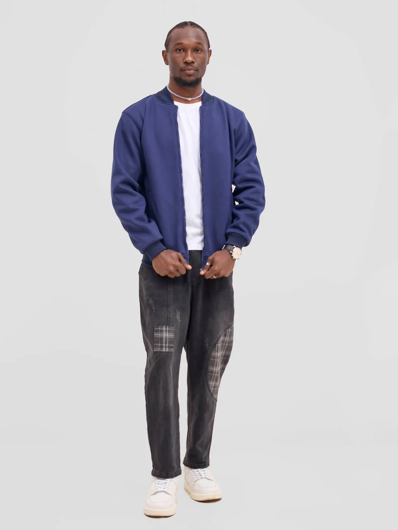 Timyt Urban Wear Unisex College Jacket - Navy Blue
