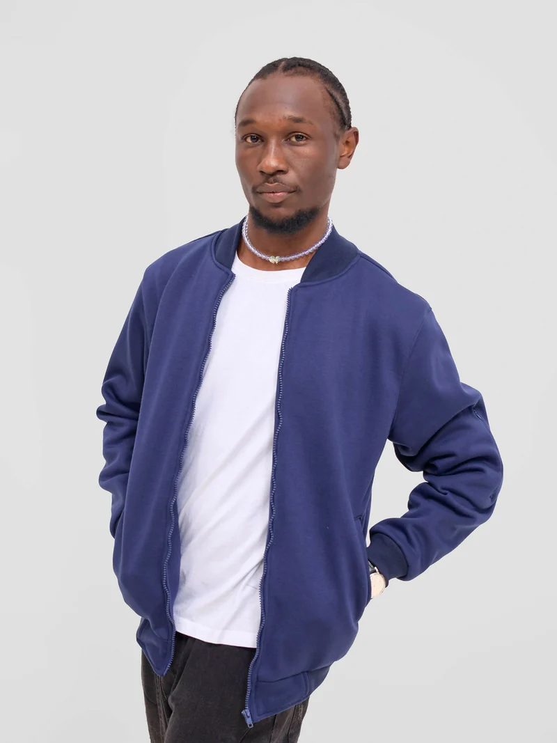 Timyt Urban Wear Unisex College Jacket - Navy Blue