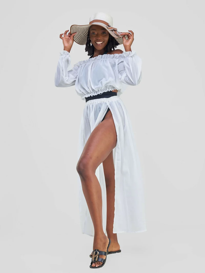 Kimono World Ke Imani Two Piece Set - White