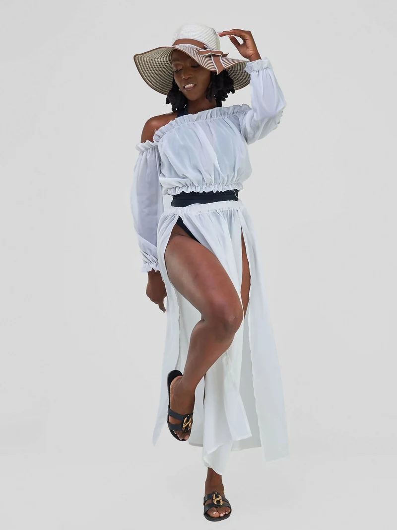 Kimono World Ke Imani Two Piece Set - White