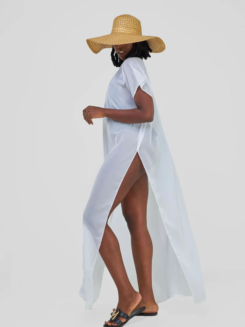 Kimono World Ke Amani Coverup Kimono - White