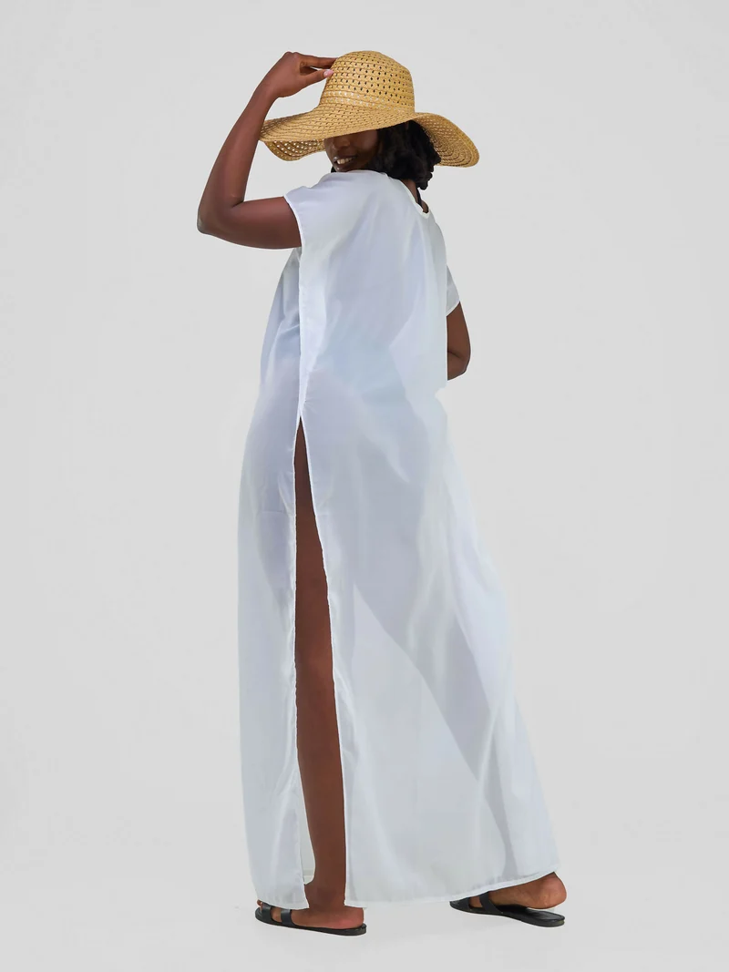 Kimono World Ke Amani Coverup Kimono - White