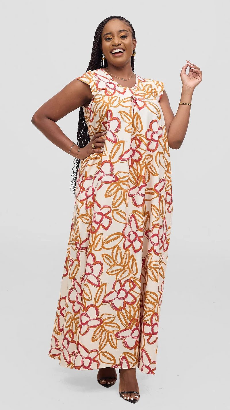 Liliadly Artsy Dress - Beige