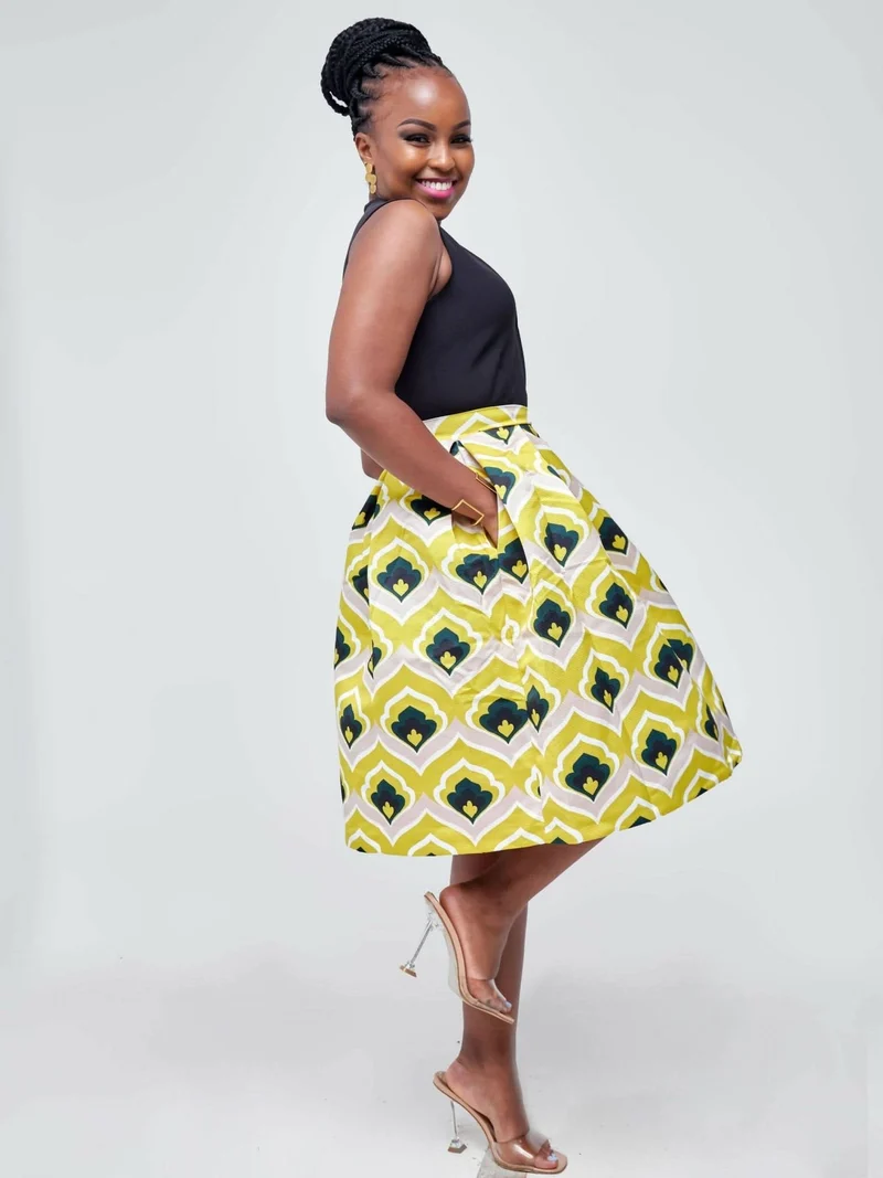 The Fashion Frenzy Skater Dress - Black / Yellow
