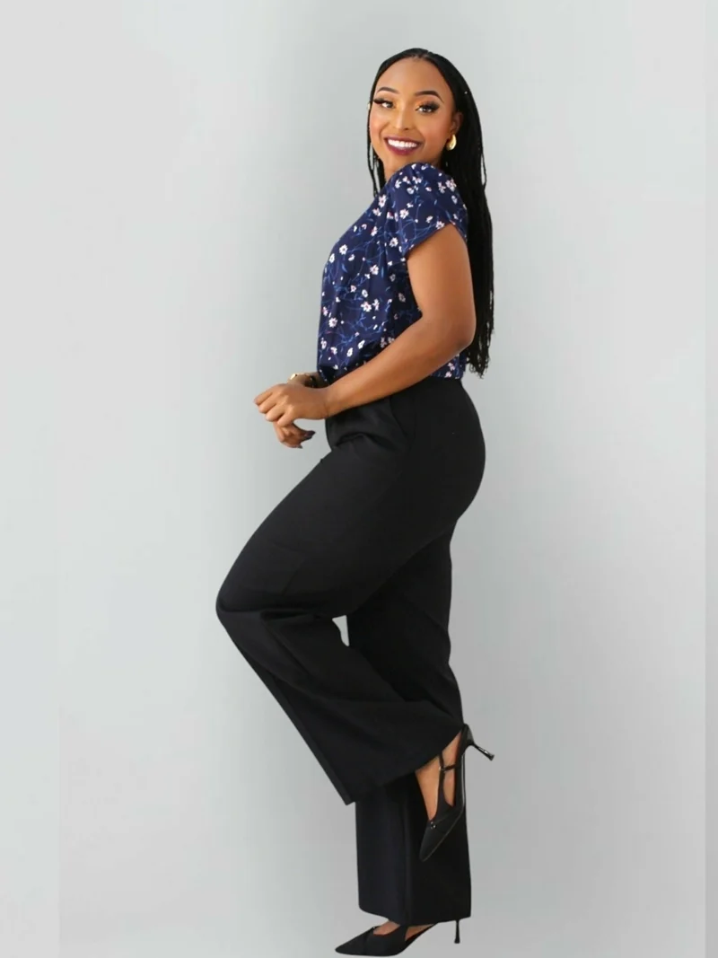 The Fashion Frenzy Floral Blouse Top - Blue