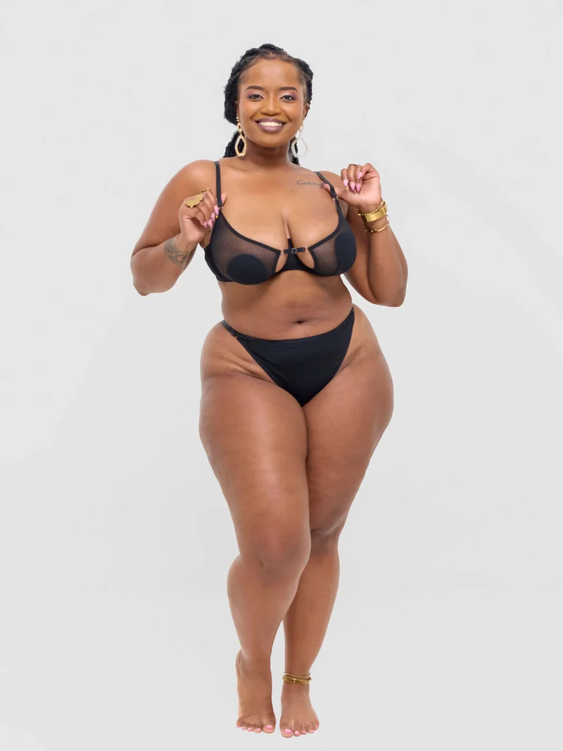 Fashion Palette Nyadhi Erotic Cutout Bra Set - Black