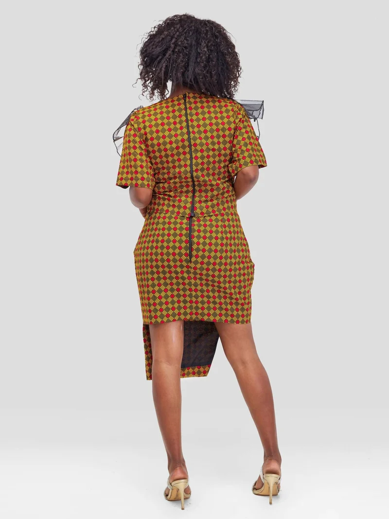 Nefpatra Ade Ankara Dress - Orange
