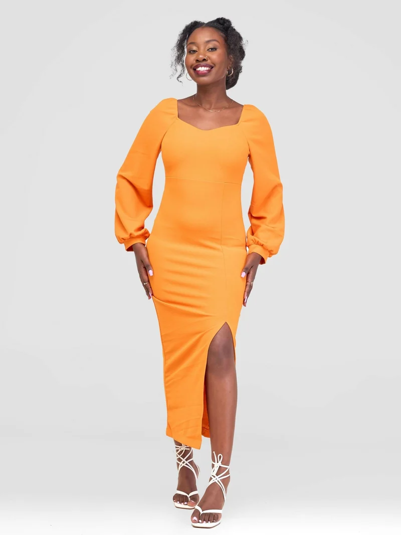 Stylish Sisters Bodycon Dress - Orange