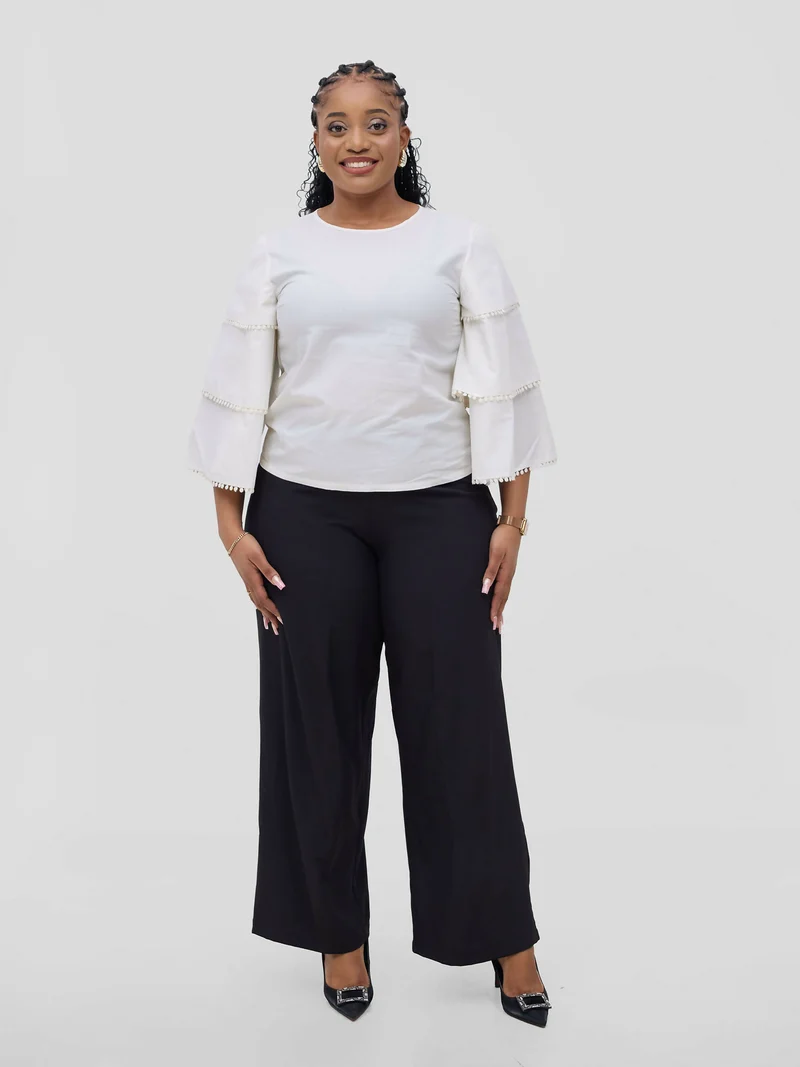 Zuana Hersnow Bell Sleeve Top - White