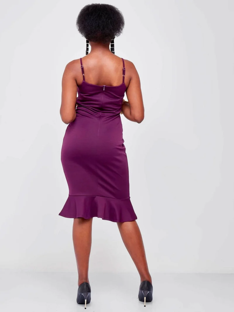 Crystal Sequin Date Night Dress - Purple