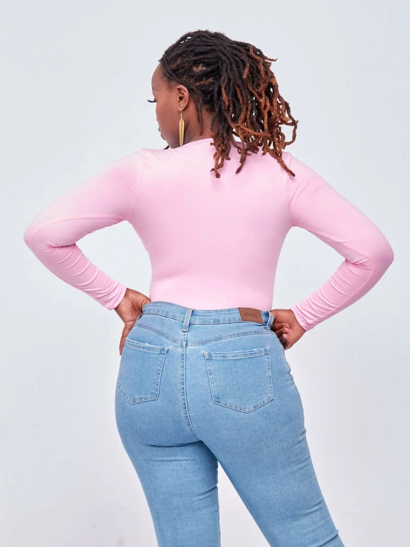 Stringed Bodysuit Top - Pink