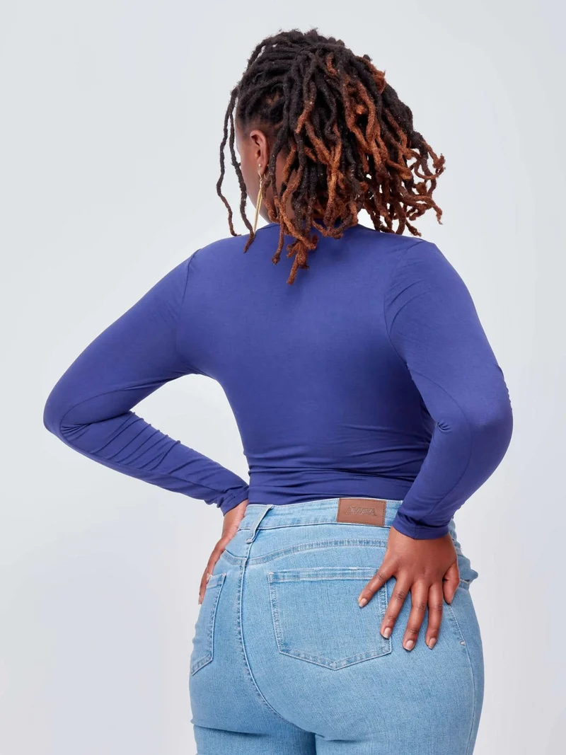 Stringed Bodysuit Top - Blue
