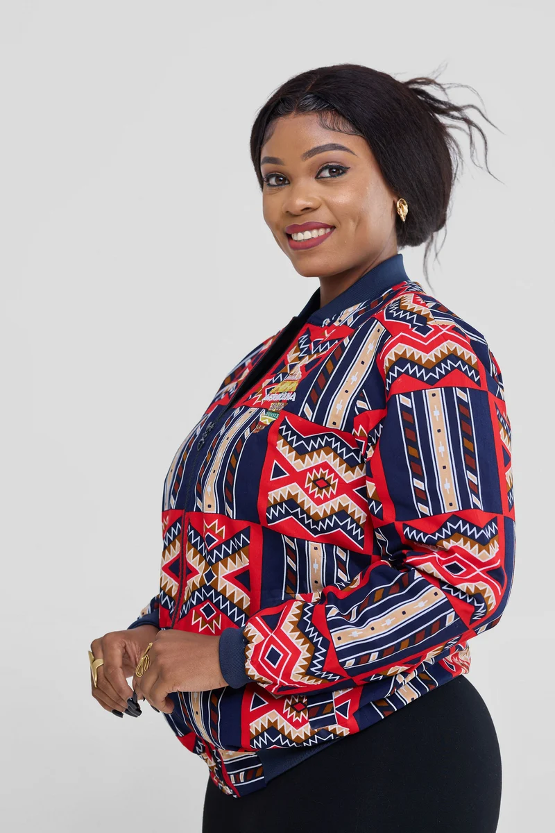 Afrikana Royal Bomber Jacket - Red Print