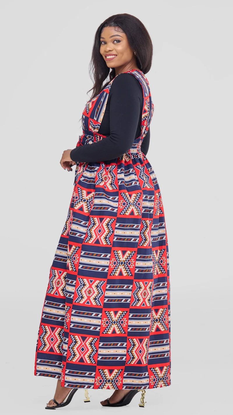 Afrikana Heritage Ankara Kimono - Red Print