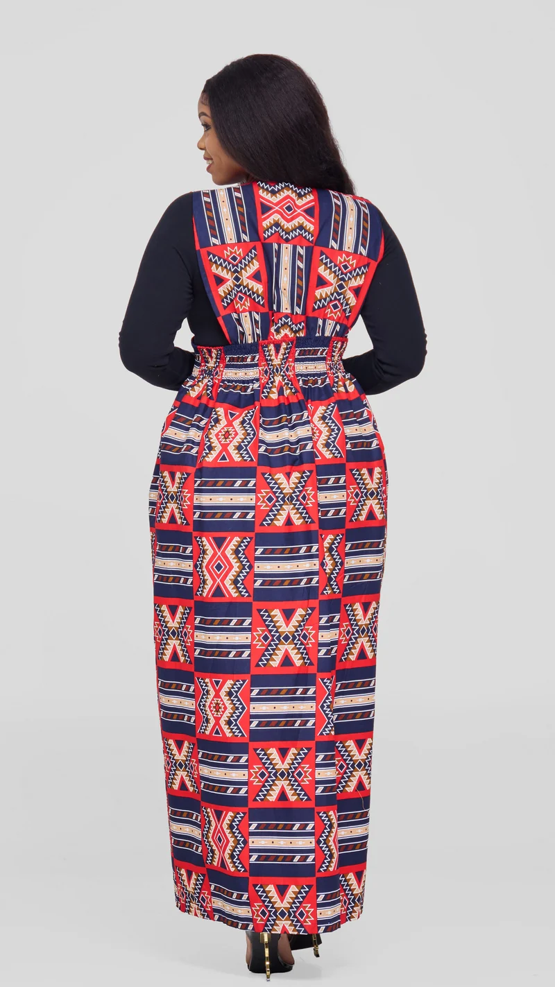 Afrikana Heritage Ankara Kimono - Red Print