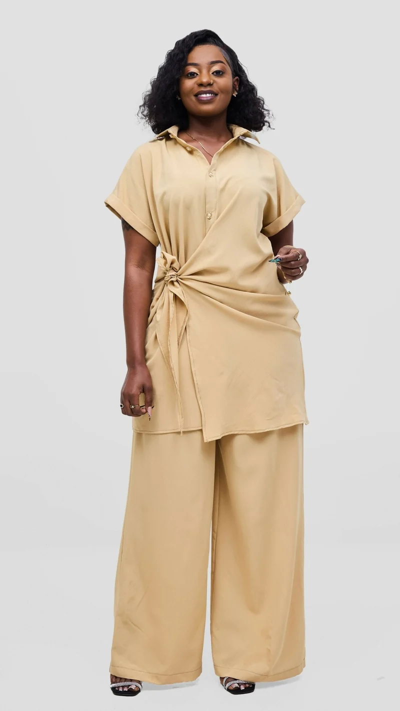 Elan CocoAfrike Panelope Two Piece Set - Beige
