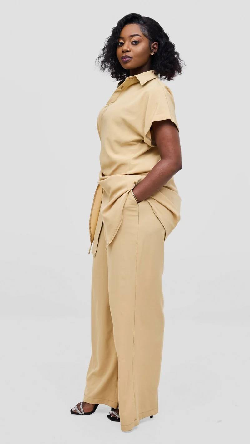 Elan CocoAfrike Panelope Two Piece Set - Beige