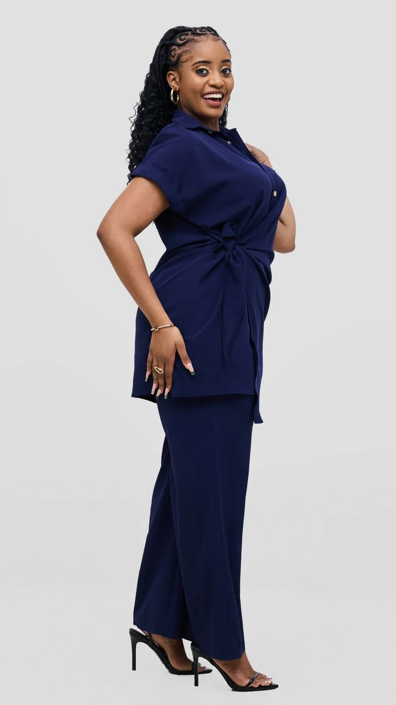 Elan CocoAfrike Panelope Two Piece Set - Navy Blue