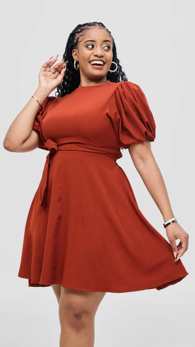 Elan CocoAfrike Arabella Aline Dress - Rust