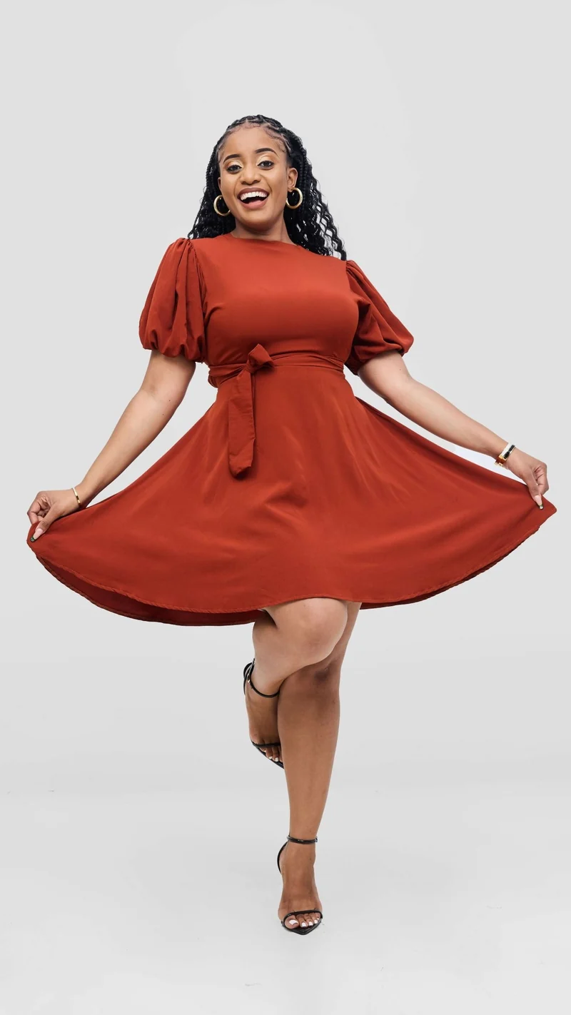 Elan CocoAfrike Arabella Aline Dress - Rust