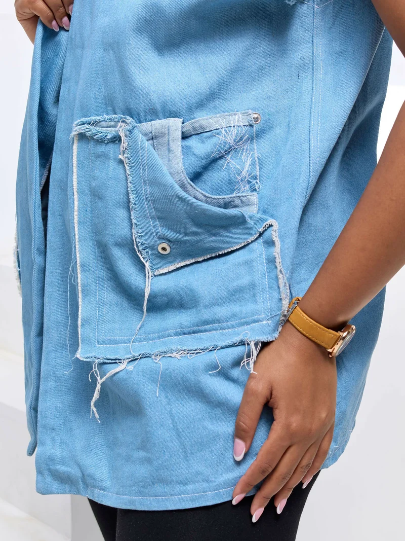 Hisi Studio Likiwaka Liote Vest Coat - Blue