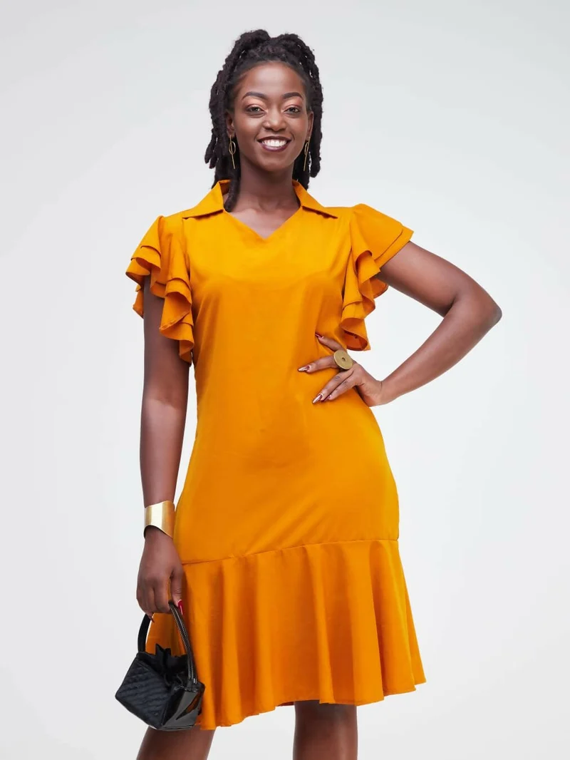 Phyls Collections Naisoi Knee Length Shift Dress - Bright Yellow