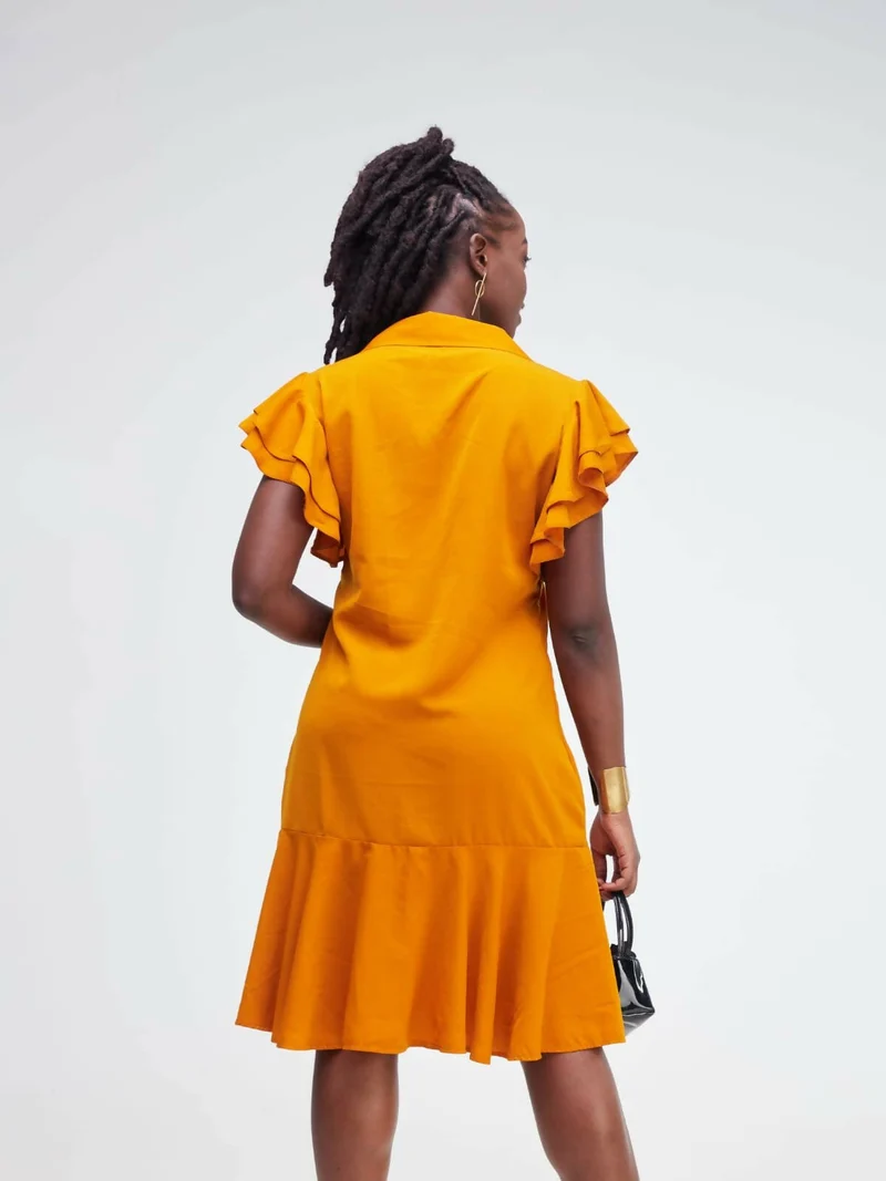 Phyls Collections Naisoi Knee Length Shift Dress - Bright Yellow