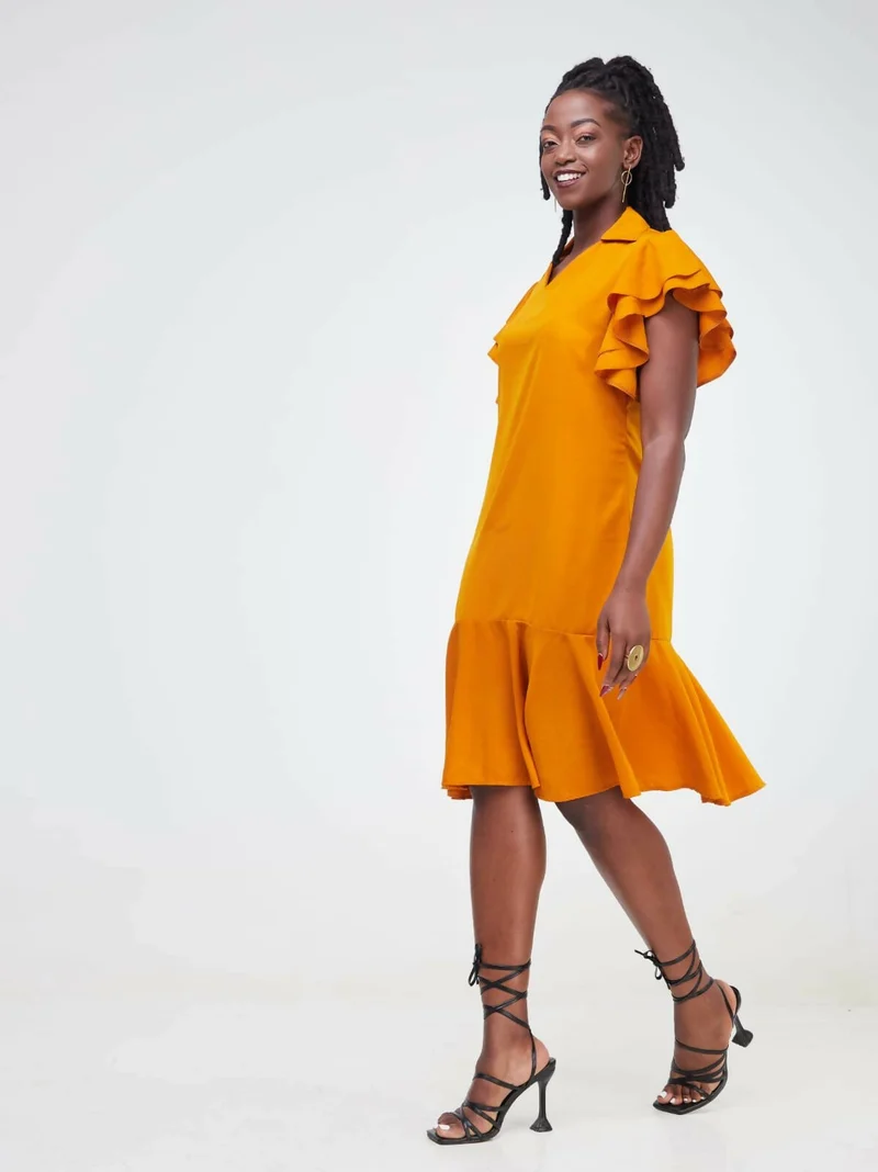 Phyls Collections Naisoi Knee Length Shift Dress - Bright Yellow