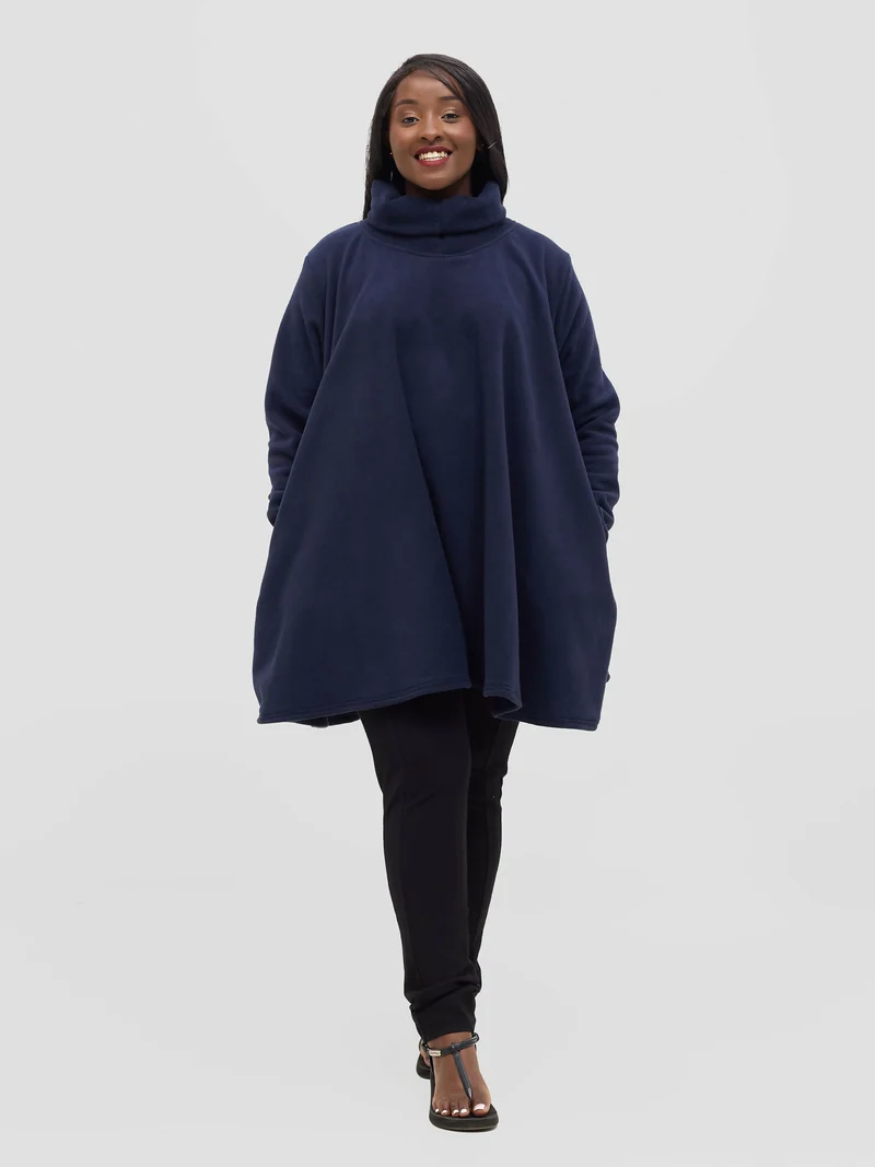 TimyT Urban Sky Side Pocket Poncho - Navy Blue