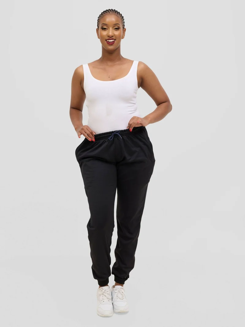 Timyt Urban Wear Active Ease With a Waist Rubber Band Pant - Black