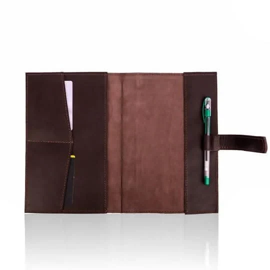 Wazawazi Katya Leather Notebook Holder - Chocolate