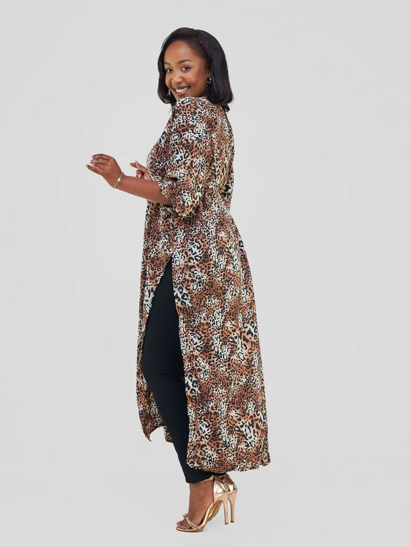 Kimono World Ke Zuri - Brown Print