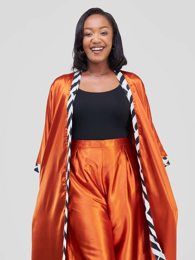 Kimono World Ke Nala Two Piece Set - Orange Print