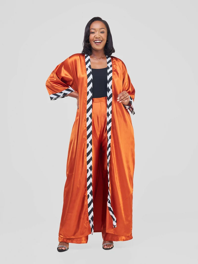 Kimono World Ke Nala Two Piece Set - Orange Print