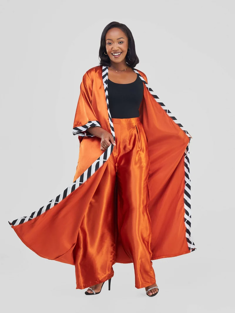 Kimono World Ke Nala Two Piece Set - Orange Print