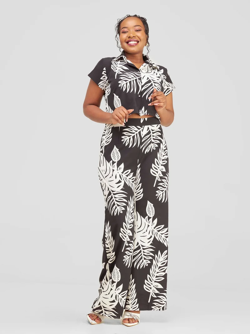 Kimono World Maua Two Piece Set - Black / White Print