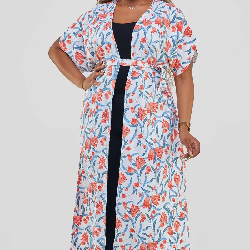 Kimono World Ke Waridi Kimono - Floral / Pink