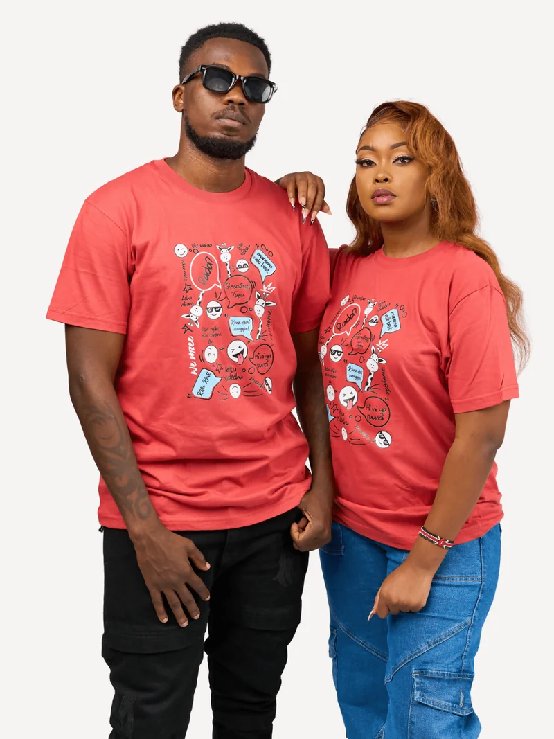 Kitu Kali Graphic With Wordings T- shirt - Rust